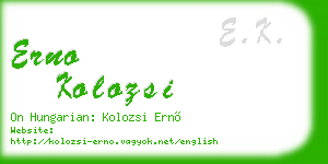 erno kolozsi business card