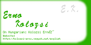 erno kolozsi business card